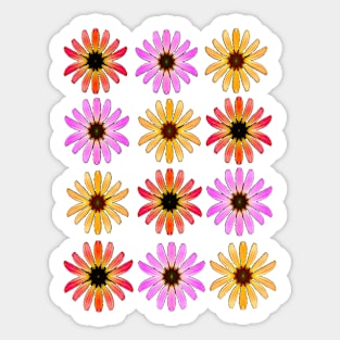 Pretty Colorful Daisies Sticker